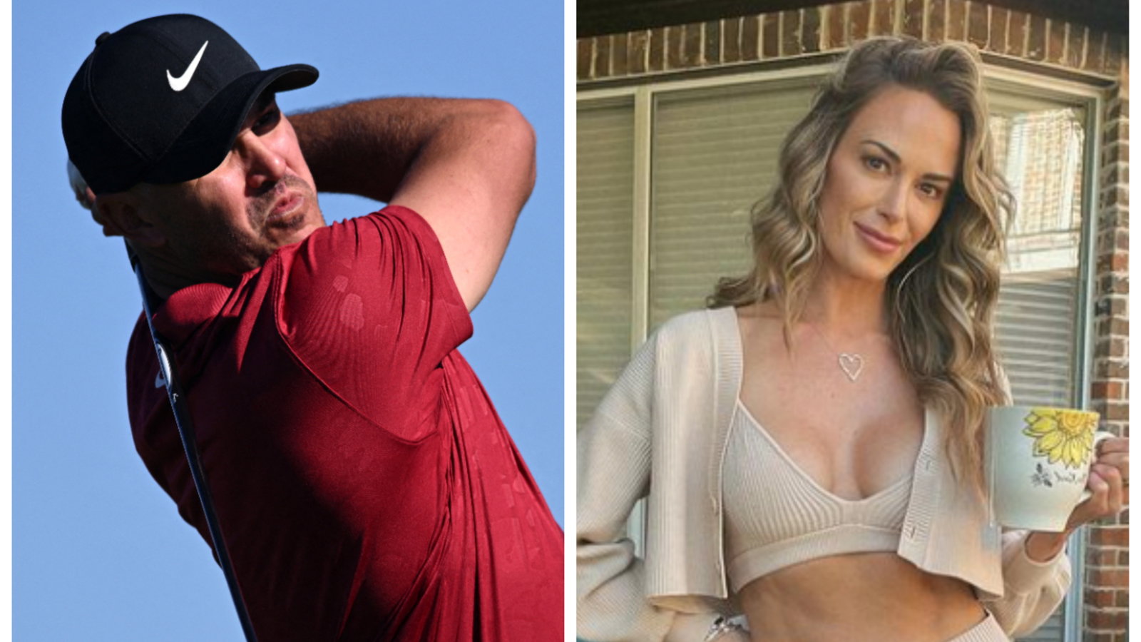 Brooks Koepka and wife-to-be Jena Sims attend NBA match